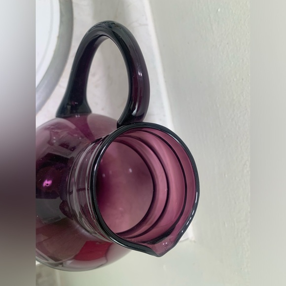 Andries Dirk Art Deco Purple Glass Jug 1930s Royal Leerdam signed - Picture 3 of 5